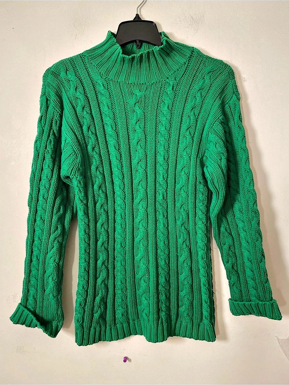 Ralph Lauren Country Cable Knit Cable Knit Sweater in Green Size Medium